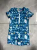 Traje de baño para niños 70-80-90-100-110 estampado de dinosaurio pequeño y palmera de coco