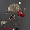 Ramos de flores secas, adornos decorativos de flores reales, flores de loto secas, capullos de loto, raíces de loto naturales, arreglos florales inspirados en Zen, decoraciones para sala de estar chinas.