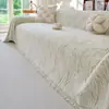 Funda de sofá estilo crema minimalista de lujo ligero, nueva versión engrosada de semipeluche para otoño e invierno, antiarañazos de gato, funda especial para sofás de sala de estar
