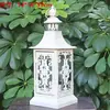 Suporte de Vela Retrô Europeu Lanterna à Prova de Vento Arte em Ferro Oca de Chão Mini Lanterna Estilo Casa Americana Ornamento de Iluminação para Caminho de Pátio