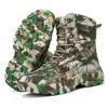 Botas de caça para selva, botas de combate, botas de treinamento militar, botas de camuflagem para deserto de cano alto masculinas, sapatos para serviço ao ar livre, em estoque, transfronteiriças, tamanho grande