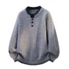 Suéter Pulóver de Punto para Hombre Otoño Invierno Bloque de Color Falso Dos Piezas Cuello Redondo Moda Juvenil Holgado Casual Capa Base de Punto