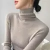 Suéter con Cuello Alto Apilado Suave y Pegajoso para Mujer Otoño Invierno Nuevo Estilo Ropa Interior Ajustada Adelgazante Camisa Base de Punto de Cuello Alto para Mujer
