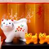 Le Meow Cerâmica Pintada Forno Yakushi Japonês Genuíno Ornamentos Gato da Sorte Cofre Gato