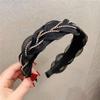 Diadema de organza con cadena y dientes antideslizantes, pasador de presión, diadema de trenza retorcida con pedrería, novedad primavera y verano 2022
