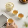 Crema Estilo Ning Xuan Tetera Portátil Juego de Té de Viaje Camping Taza Express Equipo de Té para Exterior Ceremonia de Acompañamiento de Negocios