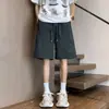 Shorts esportivos funcionais masculinos para atividades ao ar livre, casaco casual solto estilo americano de verão, calça versátil de seda gelada de secagem rápida no comprimento dos joelhos
