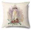 Productos para el Hogar Transfronterizos Amazon Funda de Almohada Navideña Papá Noel Árbol Sofá Funda de Almohada de Lino Funda de Almohada