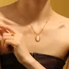 Moda Titanio Acero Diamante Corazón Cuadrado Collar Mujeres Estilo Coreano Ins Mariposa Dorada Ojo de Gato Colgante Accesorios