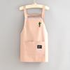 Delantal Impermeable Estilo Coreano para Cocina Casera Delantal para Cocinar para Adultos con Ropa de Trabajo Estampada Resistente al Desgaste para Catering para Mujeres
