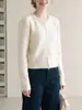 Prenda exterior blanca de cuello redondo estilo coreano para mujer, nueva colección otoño 2026, moderna, adelgazante, versátil y elegante