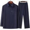 Camisa de Seda de Gelo para Homens de Meia-Idade e Idosos Manga Longa Verão Camisa Solta para Roupas de Verão do Pai para Avô e Idosos