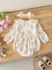 Ropa de otoño para bebé, ropa para recién nacido, mameluco para bebé niña, mameluco de princesa, mameluco fino de encaje de manga larga