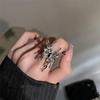 Anillo abierto de mariposa para mujer, estilo moderno y frío, diseño de nicho, anillo de dedo personalizado, anillo ajustable líquido.