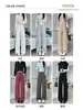 Pantalones deportivos para mujer estilo Lulu, nuevos pantalones ajustados de cintura alta de pierna recta estrecha para otoño e invierno, pantalones de chándal de pierna ancha estilo americano para mujeres petite