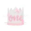 Banner Temático de Lazo para Silla Alta de 1 Año, Bandera para Fiesta de Primer Cumpleaños, Topper para Pastel, Sombrero de Cumpleaños Uno/Dos, Corona