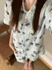 Pijama Corto con Estampado de Cachorro Lindo Estilo Sin Glee Ins para Mujer 2026 Ropa de Casa Veraniega Portátil Set