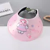 Chapéu de Sol Infantil de Verão com Aba Larga e Topo Aberto Desenho Animado Anime Protetor Solar Externo Proteção UV Chapéu de Sol para Meninos e Meninas