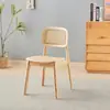 Silla Camman de Madera Maciza Directa de Fábrica Madera de Caucho Ratán Respaldo Tejido Silla de Comedor Vintage Silla de Café para Restaurante Francés B&B