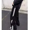 Jeans de Pierna Recta con Tres Barras para Hombre Casual Simple Versátil para el Trabajo Caída Suelta Pierna Ancha Caída Cordón Pantalones Largos