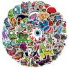 50 pegatinas de calavera de terror con grafiti, para hacer tú mismo, para equipaje, portátil, monopatín, impermeables, de dibujos animados, al por mayor