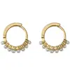 Pendientes de perla de círculo simple 2022 nuevos de moda elegantes de alta calidad pendientes de lujo ligero pendientes de verano para mujer pendientes