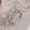 Anillo Europeo y Americano Transfronterizo de Diamante Completo para Mujer, Apertura de Circonita de Gama Alta de Nicho, Anillo Ajustable, No se Desvanece, Venta al por Mayor Versátil
