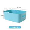 Cesta de armazenamento colorida multifuncional para mesa, caixa de armazenamento de plástico para cozinha doméstica, organizador de lanches e brinquedos com alça
