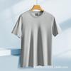 2024 Novo Algodão de Fibra Longa com Amônia Líquida Cor Sólida Manga Curta Colete Fresco Confortável Anti-bacteriano Top Camiseta para Adolescentes Homens e Mulheres