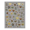 Redanco5D Relieve Ins Popular Pegatina para Uñas Arte de Uñas Estampado de Leopardo Brillo Corazón de Oro Triturado Pegatina Estéreo para Uñas He1573