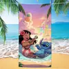 2026 Atacado Transfronteiriço Desenho Animado Fofo Stitch Toalha de Praia Temu Dropshipping Toalha de Banho Infantil Toalha de Secagem Rápida Absorvente