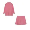 Outono 2026 AliExpress Novo Conjunto Casual de Blusa com Manga Bufante e Shorts Jacquard para Trabalho Feminino