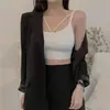 Comércio exterior fino top de alça feminina sem costura com busto moldado sem costura com umbigo à mostra colete curto costas cruzadas beleza roupa íntima