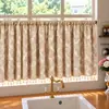 Cortinas Florales Estilo Retro Francés Americano Dormitorio Sala de Estar Balcón Ventana Saliente Cocina Cortinas Blackout Media Cortinas Cortinas de Puerta Cortinas Pequeñas Cortas
