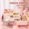 Caja de almacenamiento para accesorios para el cabello de niños, scrunchies, collares, cubierta transparente de gran capacidad, organizador de escritorio por capas, lindo organizador de pinzas para el cabello