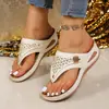 Sandalias casuales para mujer talla grande, nuevo estilo europeo y americano 2026, de suela plana, de suela gruesa, con tira entre los dedos, de tacón de cuña, cómodas, sandalias de color liso para mujer