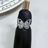 Anillo Abierto de Diamante Brillante de Gama Alta Zircón Dulce Estilo Hada Ins Moda Versátil Anillo para Dedo Índice para Mujeres