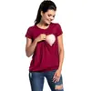2019 Amazon Tops Camisetas Curtas Ebay Mais Vendidos Novo Estilo Europeu e Americano Camiseta de Gola Redonda Manga Curta Roupa de Maternidade Moda Roupa para Amamentação