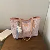 Bolsa de hombro tipo tote de gran capacidad, a la moda, estilo dulce y fresco, transfronteriza, tendencia europea y americana, nueva 2026