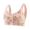 Sujetador Nuevo Jacquard Estilo Chaleco de Algodón Suave con Hebilla Delantera para Mujeres de Mediana Edad y Mayores de Talla Grande Sin Aros con Tirantes Anchos