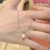 Collar de perlas con forma de gota de agua y luz de luna para mujer, diseño de nicho de lujo ligero y de alta calidad, ideal para novias estudiantes, cadena de clavícula sencilla a la moda.