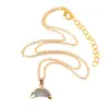 Amazon Cross-border Pedra de Cristal Natural Borda Galvanizada Pingente de Lua Colar de Moda Personalizado Colar de Lua