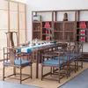 Nueva Combinación de Mesa de Té Sólida y Sillas Estilo Chino, Mesa de Té de Olmo Viejo, Mesa de Arte de Té de Nogal Negro, Mesa de Té para Sala de Té, Mesa de Té Simple