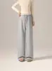 Pantalones de maternidad holgados y cómodos para primavera y otoño, pantalones de pierna ancha con forro polar, engrosados, talla grande, pantalones casuales rectos adelgazantes para mujeres de talla grande