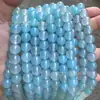 Ágata Azul Degradado Cuentas Redondas Ágata Azul Claro Cuentas Sueltas Cuentas Hechas a Mano Pulsera DIY Collar Accesorios para Joyería Venta al por Mayor