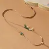 Nuevo Cordón para Colgante Vintage, Nuevo Cordón de Cuero Hecho a Mano Estilo Chino, Cordón para Collar de Múltiples Piedras Preciosas, Cordón para Colgar Colgante de Ágata y Jade