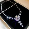 Elegante e refinado! Colar com pingente redondo curvo de zircônia, corrente de clavícula estilo fashion para o dia a dia, joia com sensação de luxo leve e alta qualidade