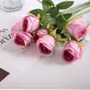 Flores de Rosa de Veludo Artificial para Decoração de Casamento, Flores Artificiais de Seda para Decoração de Casa no Dia dos Namorados, Buquê de Flores Artificiais