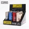 CLIPPER Clifford Corpo de Metal Roda de Lixa Isqueiro Plano Grande Cor Gradiente de Navegação Recarregável a Gás