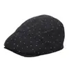 Gorra de Color Sólido con Puntos Metálicos Jacquard Estilo Coreano Simple para Mujer, Nuevo Sombrero de Artista Versátil para Exteriores Primavera/Verano Que Hace que la Cara Parezca Más Pequeña